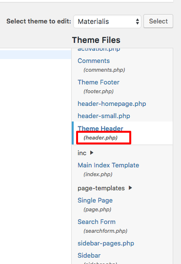 header.php wordpress